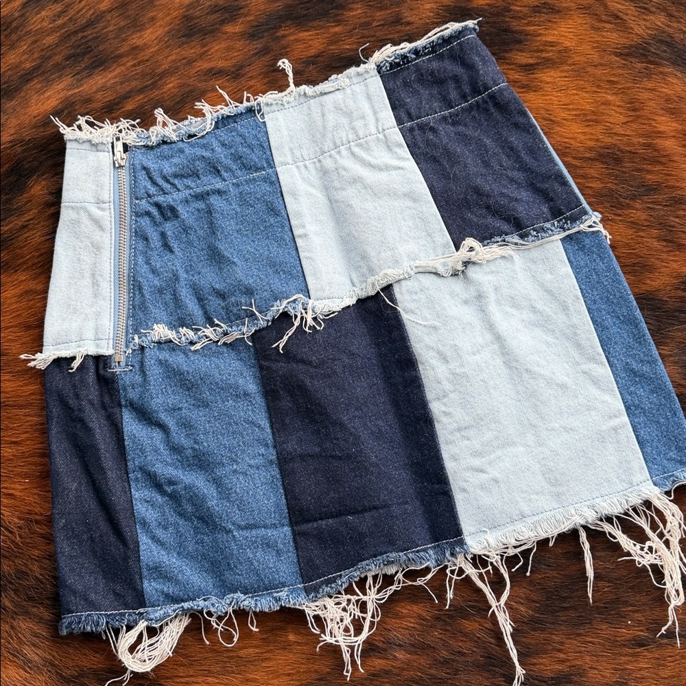 Patchwork denim skirt - image 3
